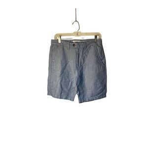 Porter & ash men’s blue 100% linen, flat front shorts 30